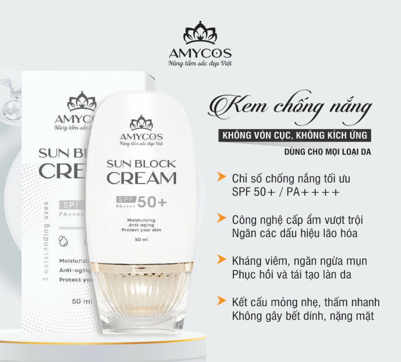 amycos chỉ số chống nắng cao
